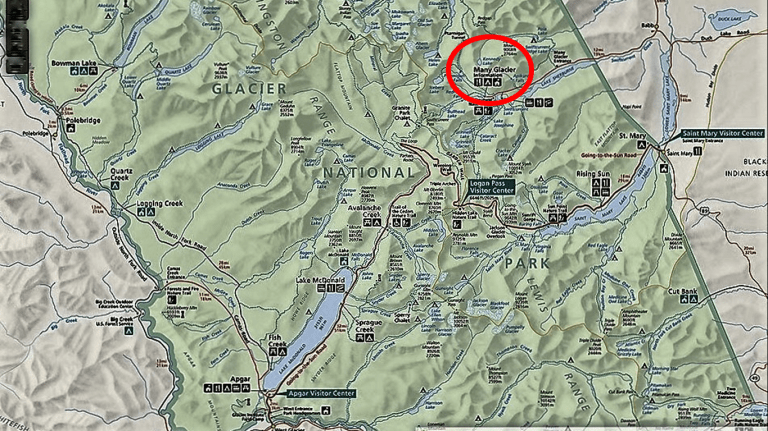 many-glacier-circled